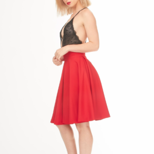 my sweet valentine inverted pleat red skirt