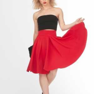 my sweet valentine inverted pleat red skirt