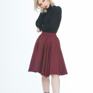 red, red wine burgundy skirt