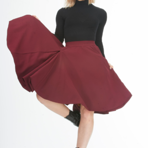 red, red wine burgundy skirt