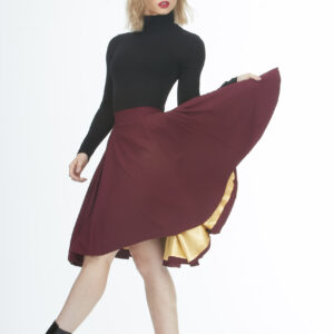 red, red wine burgundy skirt
