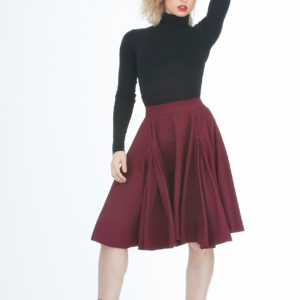 red, red wine burgundy skirt