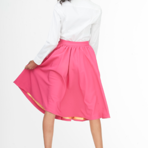 pink rose knee length skirt