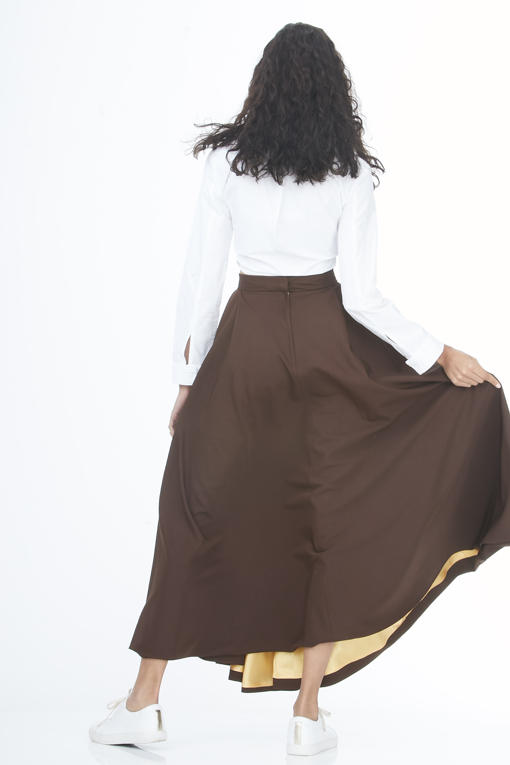 high waisted full brown skirt high waisted full brown skirt