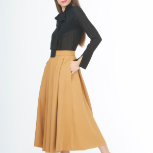 brown calf length skirt
