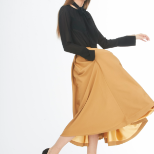 brown calf length skirt