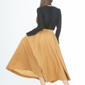 brown calf length skirt