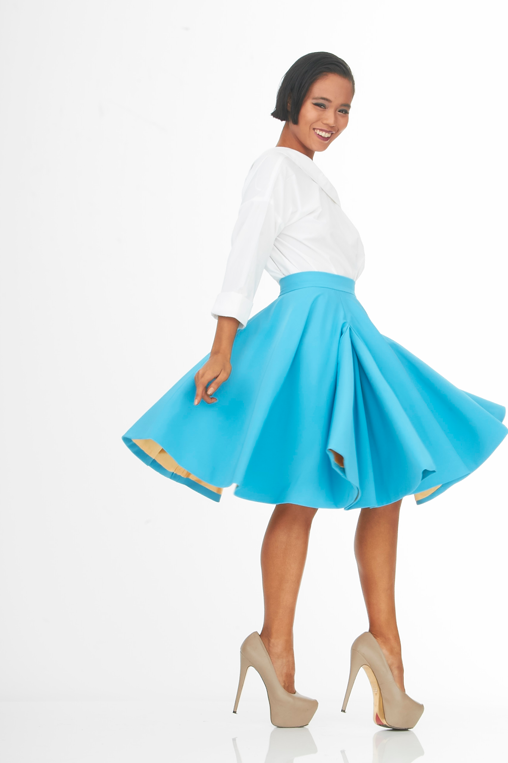 Main Couture break the glass ceiling blue skirt