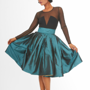 green bell shaped skirt