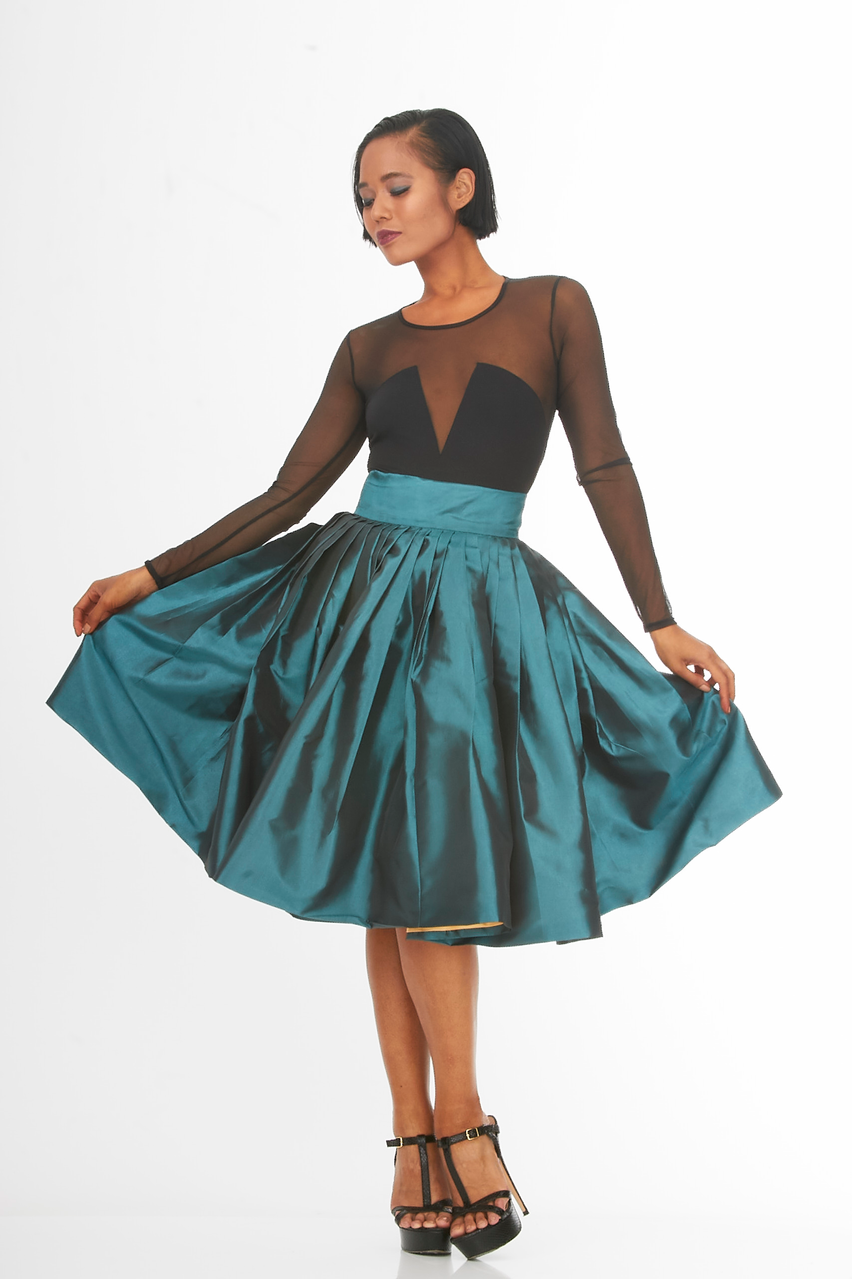 Main Couture green bell shaped skirt