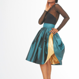 green bell shaped skirt