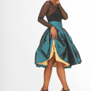 green bell shaped skirt