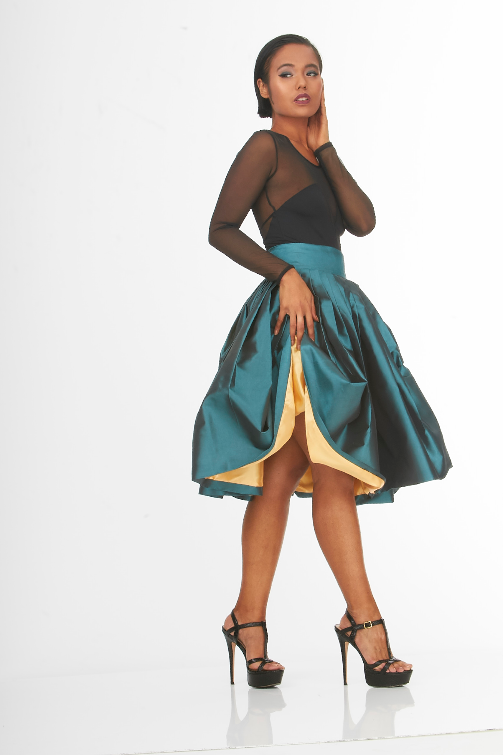 Main Couture green bell shaped skirt