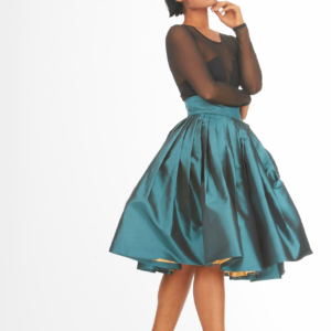 green bell shaped skirt
