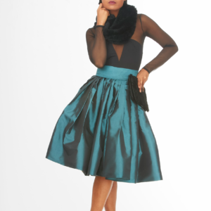 green bell shaped skirt